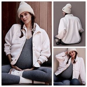 Free People Movement X Hatch Hit The Slopes Jacket Fleece Canvas NEW